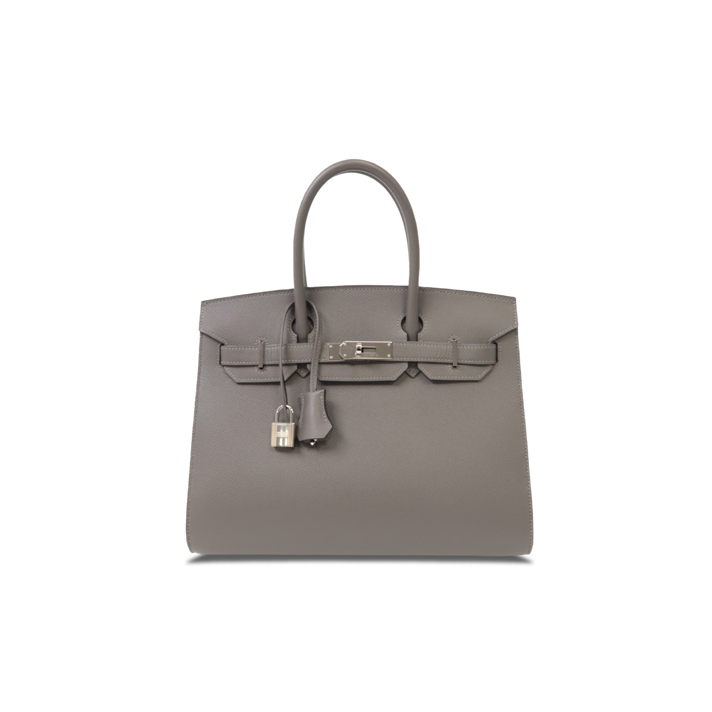 HERMES MASTER BIRKIN 30 EPSOM LEATHER PEWTER GREY SILVER BUCKLE HANDBAG 2160900355773 (30*23*15cm)